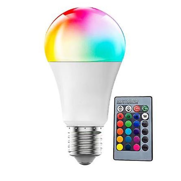Paket med 2 10w E27 120 färger Rgbw LED-lampa Färgskiftande fjärrkontroll (3:e generationen), timing och dimbar Rgb+dagsljus vit (6500k) Edison S