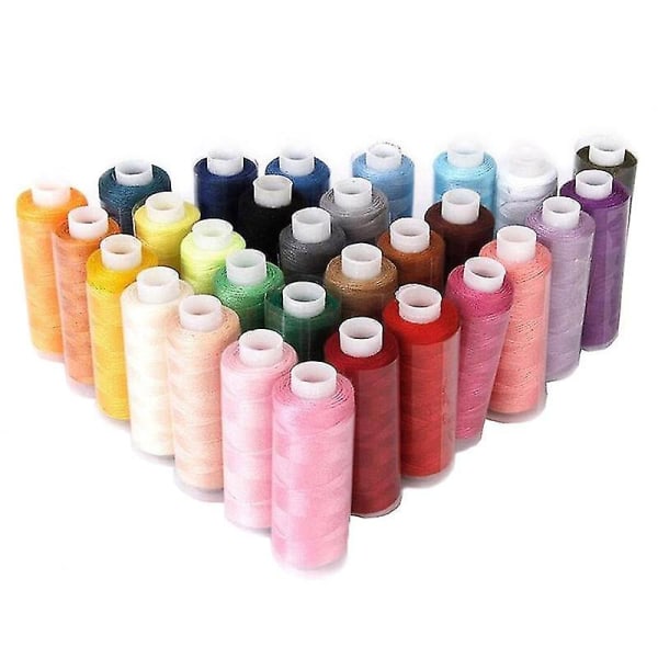 Nye blandede farver 30 spoler polyester alle formål sytråde kegler sæt varmt (30 stykker)