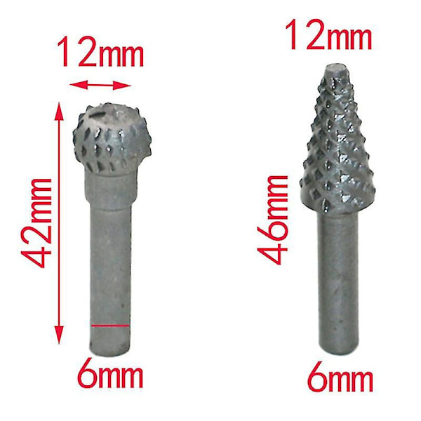 Rotary Burr Sæt Kraftværktøjer Træ Slibe Rasp Solid Stål Karbid Træudskæring Værktøj Til Bor Bits Til Polering Og Gravering