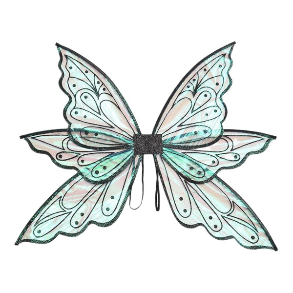 Nya Fairy Wings för vuxna Klä upp gnistrande skira vingar Butterfly Halloween Fairy Costume Änglavingar för kvinnor Flickor (svart förgyllning)