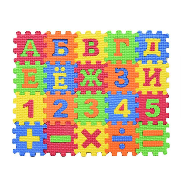 Haloppe 60 stk/sæt russisk alfabet tæppe Baby Børn Uddannelse Legetøj Førskole Læringsmåtte