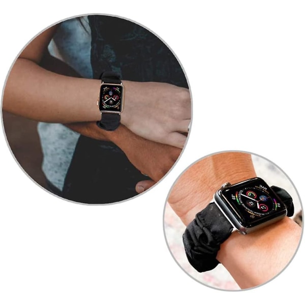 Heytea Kompatibel Apple Watch Series 7 41mm Scrunchie Armband, Mjukt Tryckt Elastiskt Scrunchie Armband För Apple Watch Series 7/se/6/5/4/3/2/1 38mm 40mm 41mm