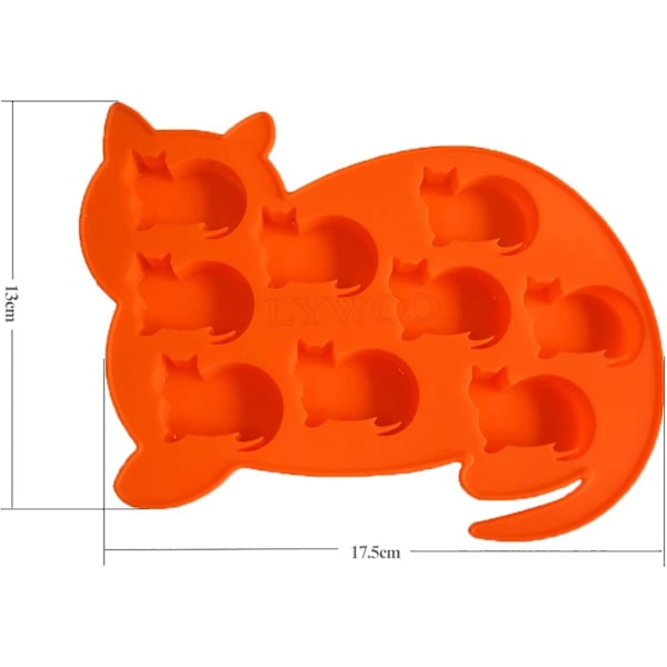 Katteformede Silikon Isbitbakker, Pakke med 2
