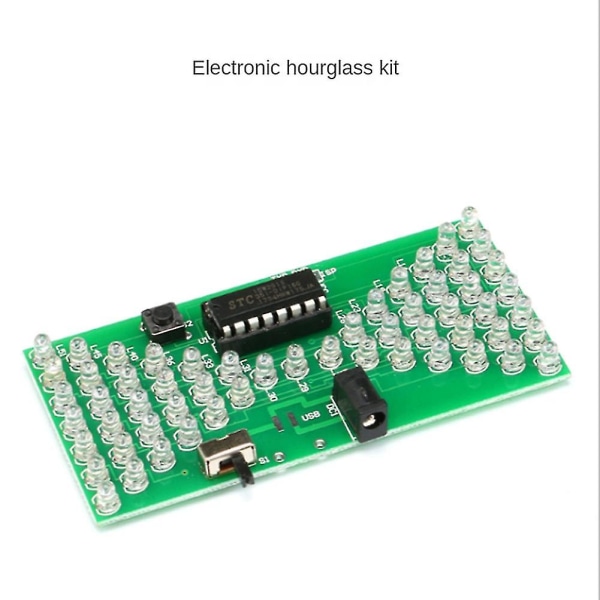 5v elektronisk timeglass gjør-det-selv-sett Morsomme elektriske produksjonssett Nøyaktig med LED-lampe Dobbeltlag P（grønn）