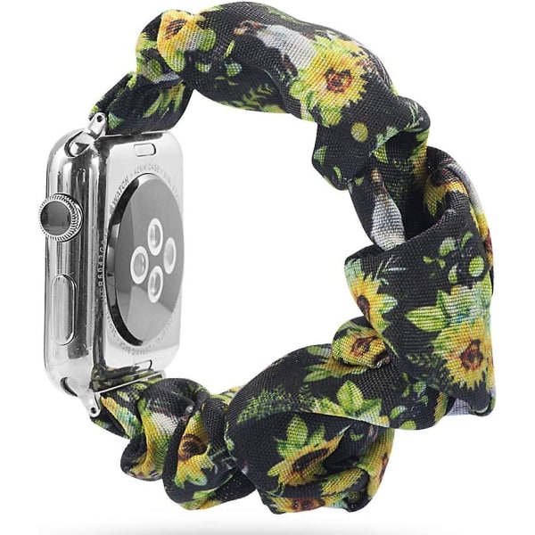 Heytea-kompatibla Apple Watch Series 7 45mm Scrunchie Band, Printed Elastiska Scrunchy Band För Apple Watch Series 7/se/6/5/4/3/2/1 42mm 44mm 45mm