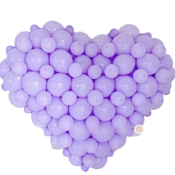 Hjärtformade ballonger, macaronballonger med flera färgalternativ, gjorda av slitstark mylar för bröllopsdekoration eller festdekoration (lila)