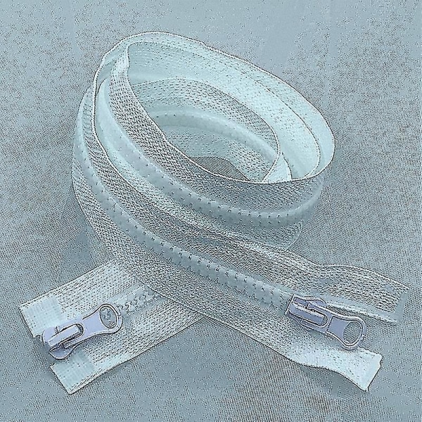 1 stk doble glidelåser, 5# 80 cm, 90 cm, 100 cm doble glidelåser i plastharpiks, fargede klesskyvere, klesvesker, symateriale (1 stk 100 cm, hvit)