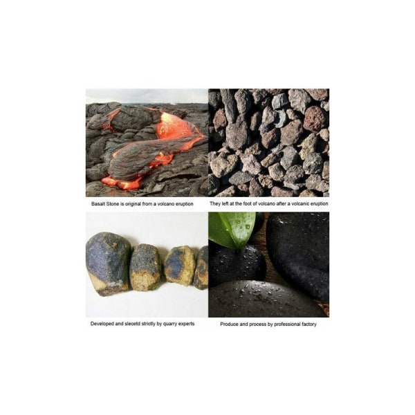 Set med 6 stora varma stenar för spa - Avkopplande heta stenar ????- Naturliga basaltstenar ????för terapeutisk behandling/present/spa 8 x 6 cm