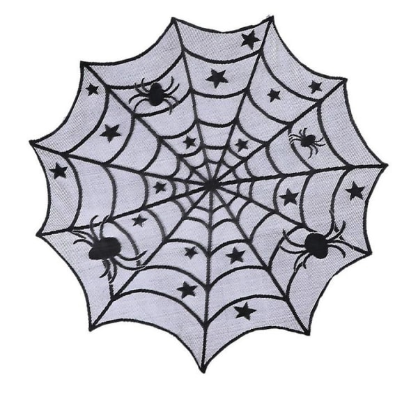 2 st Halloween Party Black Spider Web Bordsduksdekoration, Storlek: 102x102cm