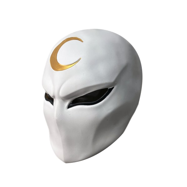 Moon Knight Mask Huvudbonad Moon Knight Latex Cosplay Mask Mask (vit och guld)