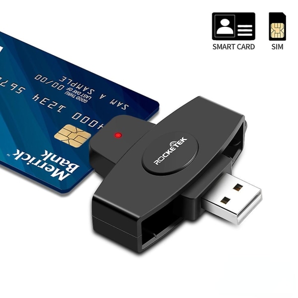 USB smartkortsläsare Cac-kort Bankskattedeklaration Simkort /ic-kort ID-kortläsare
