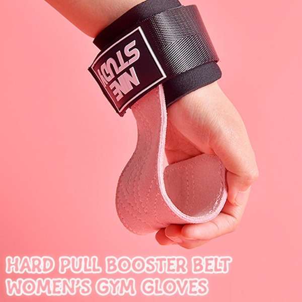 1 par kohud gymnastikhandsker Grips Anti-skrid Vægtløftende Grip Pads Dødløft Work（Pink)