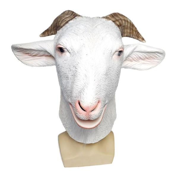 Julegave Funny Mask Animal Geit Latex Mask (30*28, hvit)