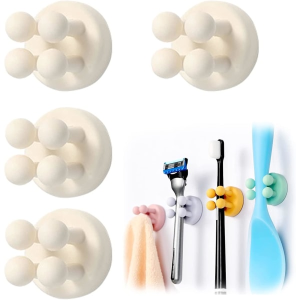 Tandborsthållare i silikon Multifunktionskrok Vattentät självhäftande enkel tandborste Krokhållare för vägg för att hänga badrum kök Livin