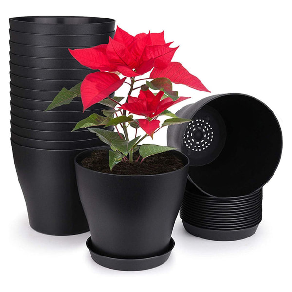 6 STK Green Vines Pot Hold skrivebordet ditt rent med brettdesign for utendørs orkideplanter Blomst (svart)
