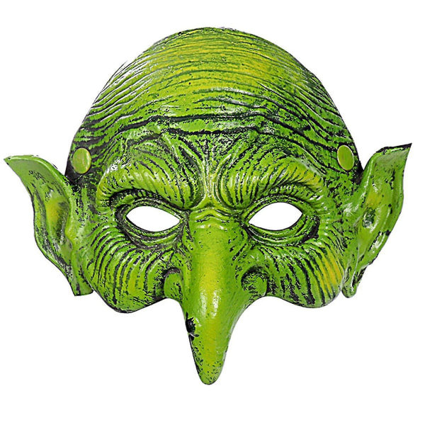 Julepynt Halloween 3d halvansigt heksemaske Pu-skum Realistisk Cosplay Mask Rekvisitter Fest