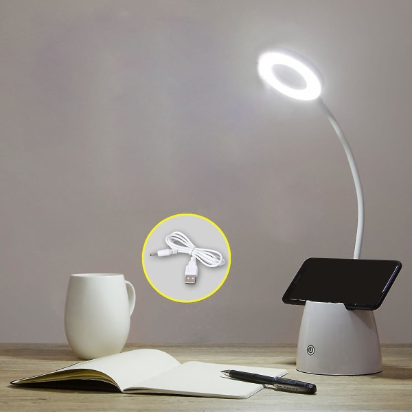 Led-taitettava pöytälamppu Silmiensuojaus Älykäs säätö Pehmeä valo -pöytälamppu kynätelineellä kotitoimistoon positiivinen valkoinen valo