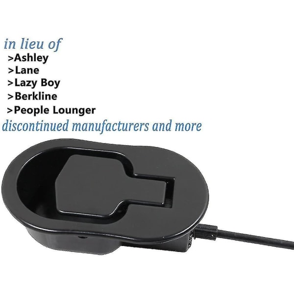 Recliner Ersättningsdelar - Universal Black Metal Pull Liggstolshandtag med kabel - Passar Ashley och Major Recliner Brands Soffstil Pull Chair Rele