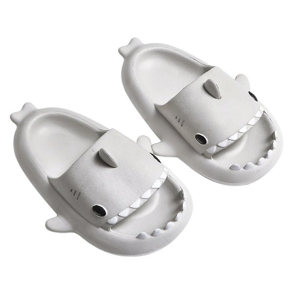 3d Shark Slippers Non-slip Shower Bathroom Slippers Soft Summer Slide Sandals For Girls And Boys Gray 220