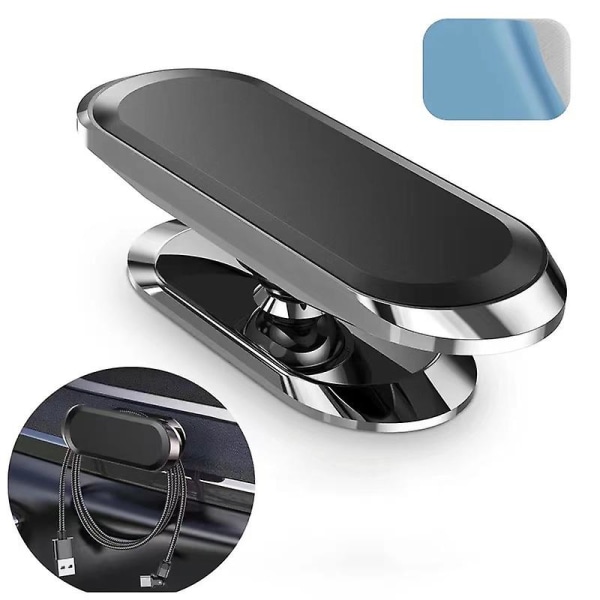 2st silver magnetisk biltelefonhållare starkt självhäftande, magnetisk bilsmartphonehållare 360 ​​rotation, kompatibel med Iphone/samsung/huawei/xiaomi Etc