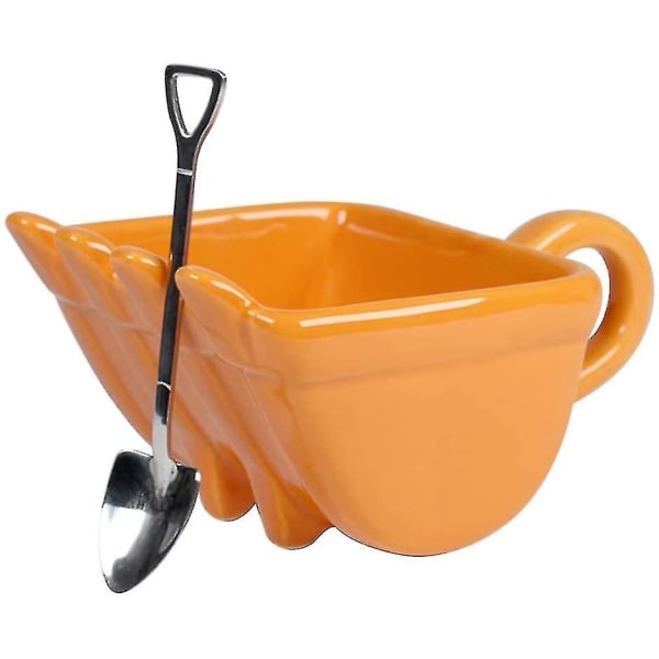 , Mug, 3d Excavator Et Mug With Shovel Spoon Digr Cake Container Tea (340ml)