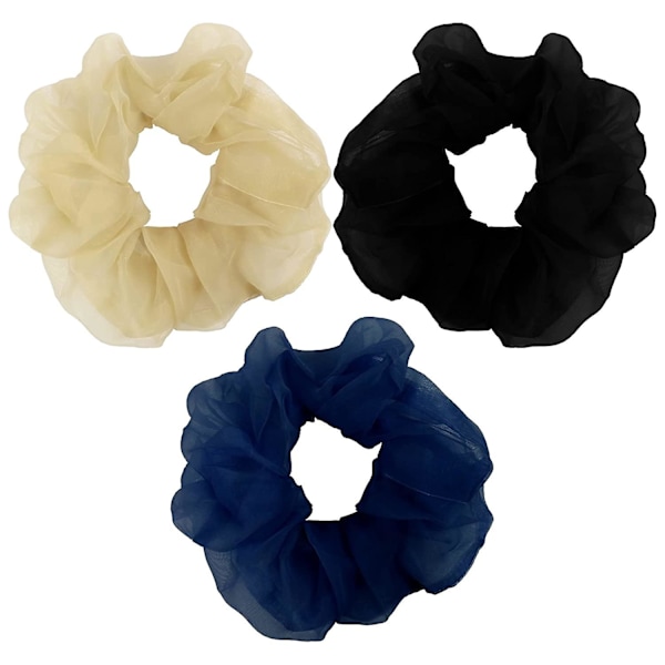 Organza Hårbånd, store Silke Hårbånd, 6,3 Tommer Overdimensionerede Satin Hårbånd Til Tykt Hår Elastisk Jumbo Bling Hårbånd 3 Pak (l, Multifarvet)