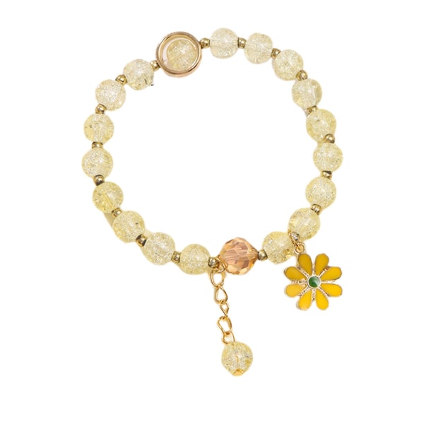 Mode Kristaller Pärlor Armband Personlig Elegant Armring Charmiga Smycken Tillbehör för kvinnor (Gul)