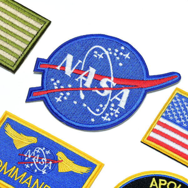 10 st NASA-lappar, Broderade Stryk- eller Sy-på-lappar Rymdbadge Applikation för Kläder, Klänning, Hatt, Jeans, DIY-tillbehör