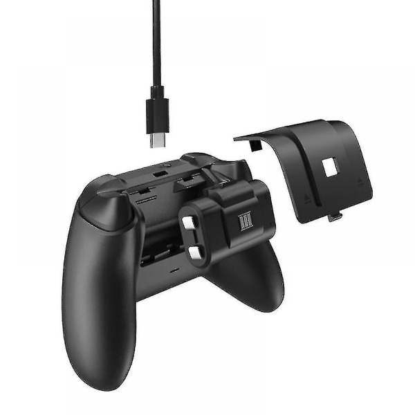 Play and Charge Kit Xbox Series X -ohjaimelle, jossa on 1100mah ladattava akku - 2 laatikkoa (musta)