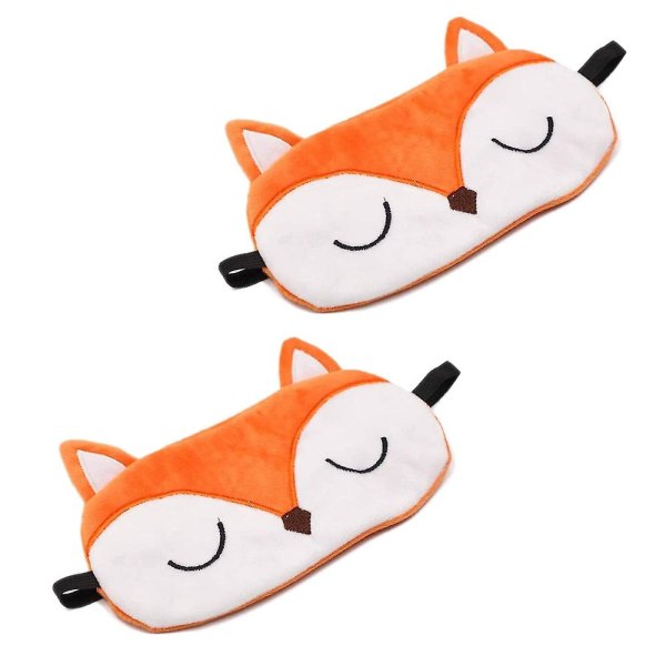 2 st Cute Fox Sleeping Eye Mask, Soft Fluffy Blindfold Novelty Animal Sleep Eyeshades, unisex cover för vuxna Barn Nattlur Rese Meditation