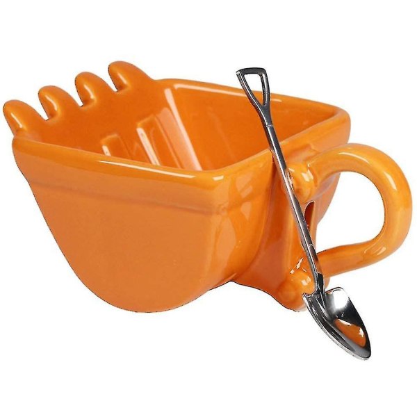 , Mug, 3d Excavator Et Mug With Shovel Spoon Digr Cake Container Tea (340ml)