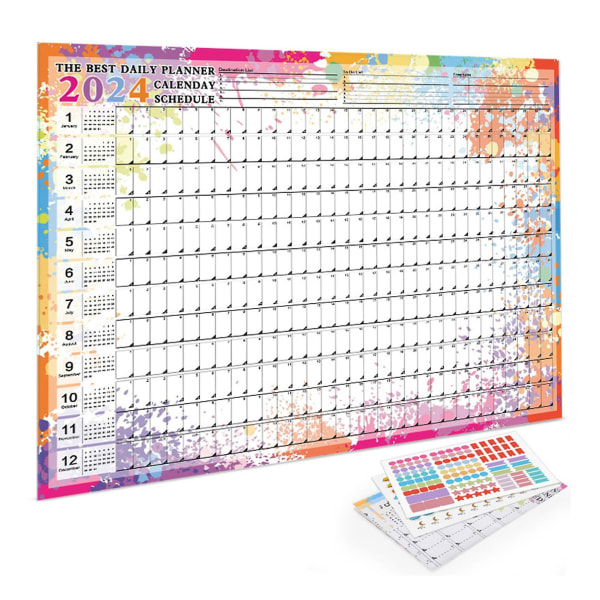 2024 helårsväggkalenderplanerare Hem Modern kalenderdekoration för hemmets sovrumsstudie(1st,C)