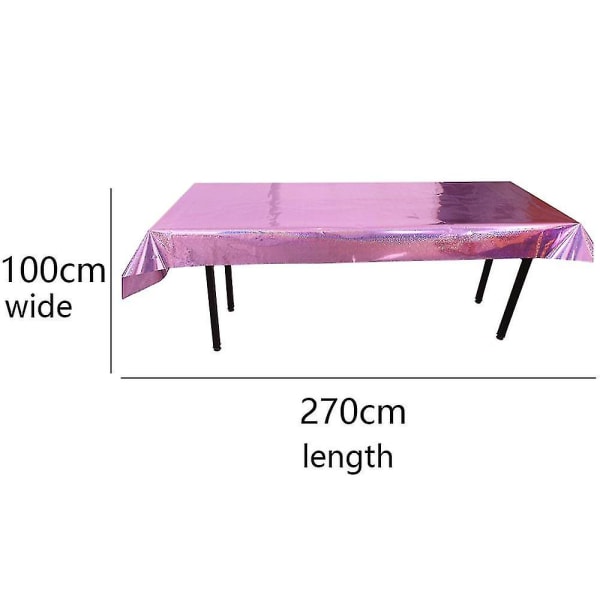 2-pack folieduk cover 1*2,7 m glänsande bordsduk bordsduk, rosa