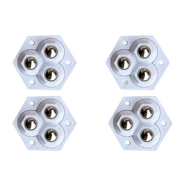 4 stk Mini Universalt bevegelig hjul Sterkt bærende styrehjul for spisebord (hvit)