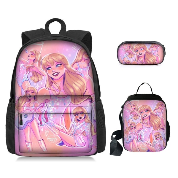 Taylor Swift-trykt rygsæk skoletaske i tre dele (stil 1)