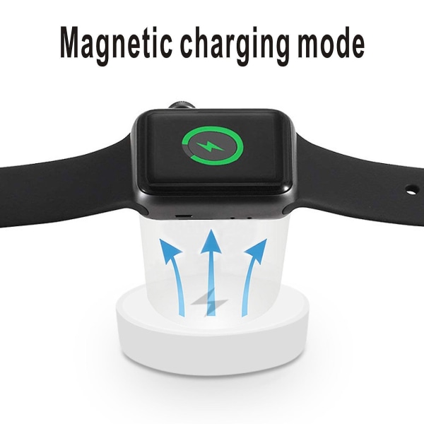 Magnetisk Iphone-opladerkabel 4 i 1 kompatibel med Iphone Apple Watch Android（Hvid）