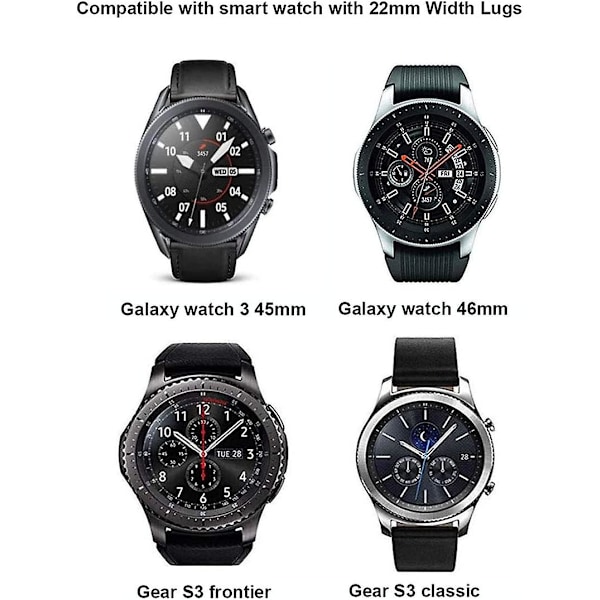 2-pakks klokkearmbånd Kompatibelt med Samsung Galaxy Watch 46mm Galaxy Watch 3 45mm Gear S3 Frontier Classic Watch - 22mm Mykt silikonerstatningsbånd