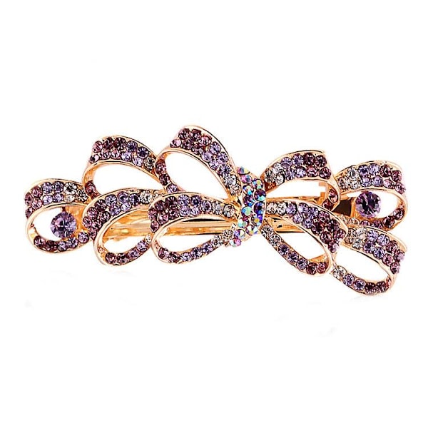 Crystal Rhinestone Hair Clip Shiny Flower Hair Pin Hair Barrettes Headdress For Ladies Women Hair Accessories Purple