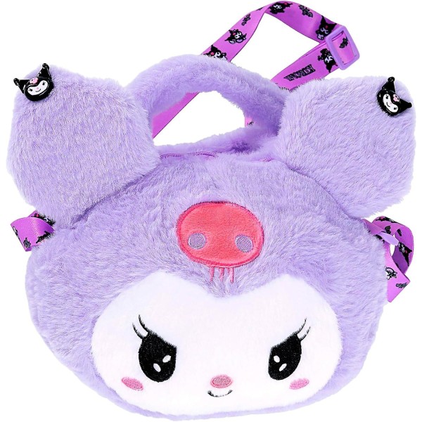 Plush axelväska för flickor, söt tecknad handväska Anime Plush Crossbody väska plånbok för små flickor tonårsflickor födelsedagspresenter