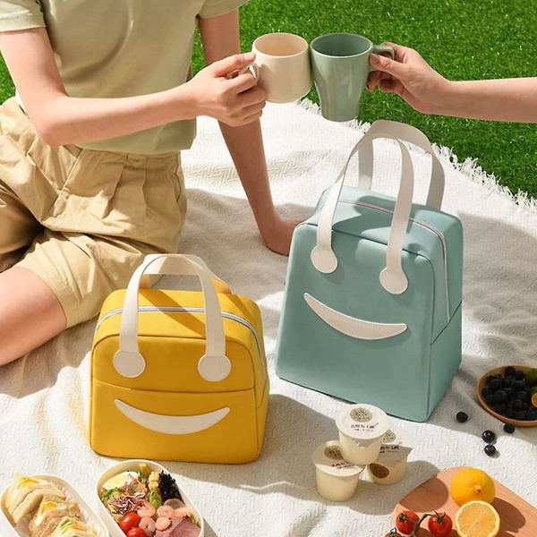 Miniisolerad matpåse - Söt picknick-/utomhusförvaringsväska - Bärbar ispåse - 1 stycke (s, gul)