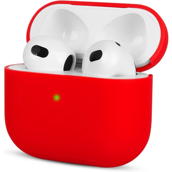 6st rött case kompatibelt med Airpods 3, skyddande cover för Airpods 3 2021 Generation, ultratunt, mjukt case för Airpods 3, Visib