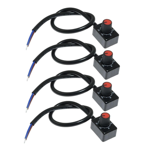 DC 0/1-10V knott LED-dimmer, lavspenningspassiv dimmer PWM-dimming for 0-10V eller 1-10V dimbar elektronisk LED-driver 4stk (svart)