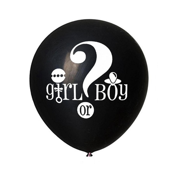 36-tums brevballong Universal Tjocklek Säker Svart Gender Reveal Ballong för presenter