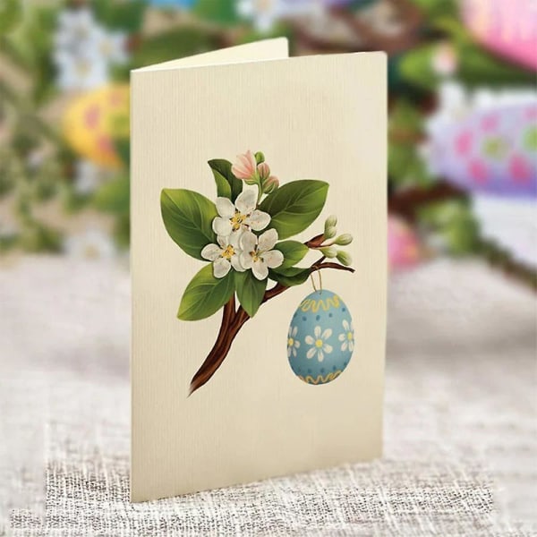 Easter Egg Tree Gratulationskort för skrivbordet Snyggt personligt papperskort för vardagsrummet hem（kort)