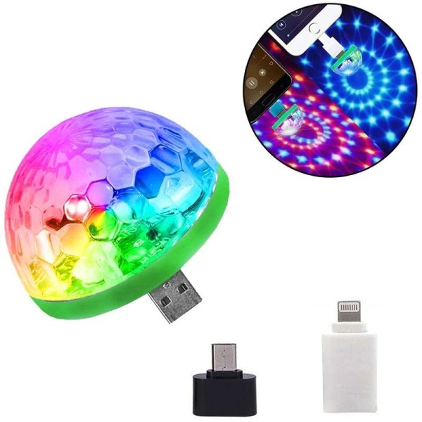 Bärbar Mini RGB projektionslampa Mobiltelefon Scenbelysning DJ Disco Ball Inomhusbelysning Club Magic Effect Grön projektor