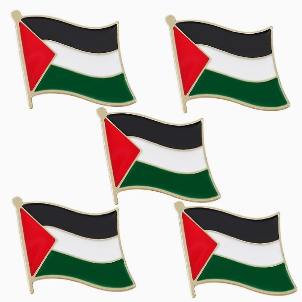 Palestinas vapen palestinier Karta Flagga Nationalemblem Broschmärken Lapelnålar (5 st）