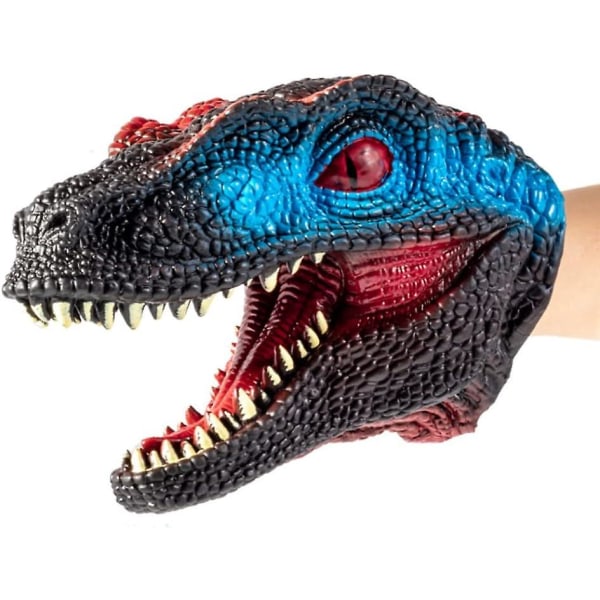 Dinosauruksen käsinuket - Pehmeä kuminen dinosauruskäsine - Realistinen nukke lapsille Pojille Tytöille Aikuisten juhlalahja mielikuvituksellinen Velociraptor