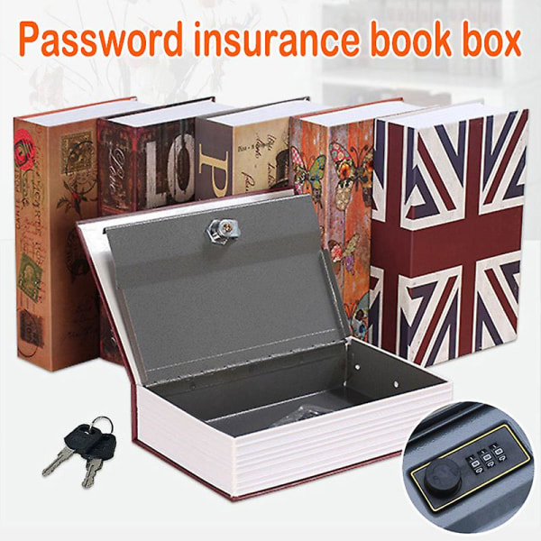 Ordbok Mini Safe Box Book Secret Security Safe Key Lock For Kid Gift Holdbar (britisk flagg)