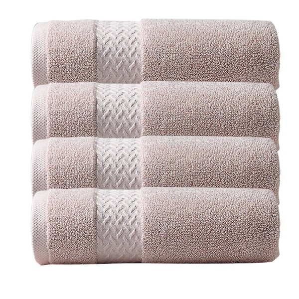 Lyxiga set för badrum, 100 % bomull, snabbtorkande, mjuka och absorberande handdukar - 4-delat set Maca Pink