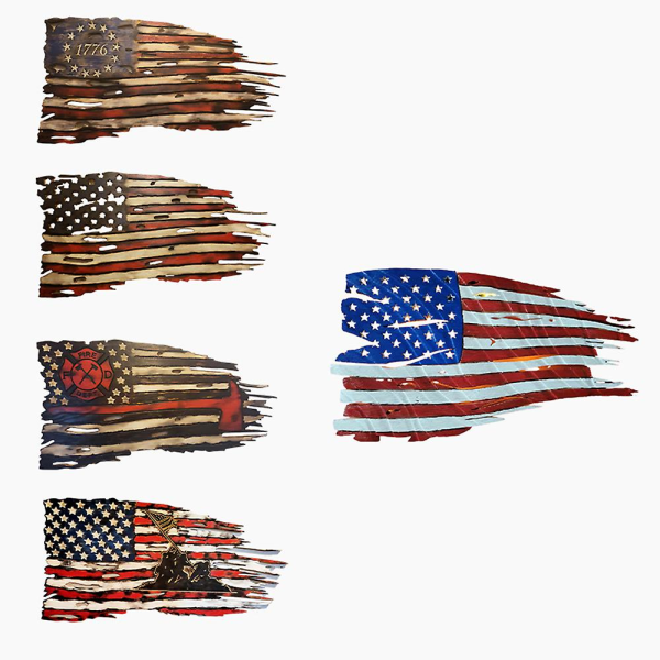 1776 minnedag Amerikansk flagg metall ornamenter opplyst flagg dør hengende dekorasjon utvendig interiør dekor（1)